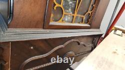 Antique China curio cabinet Showers Furn. Co. 1868 medallion hutch wood orig. Glass