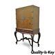 Antique Chinoiserie George Iii Style Hand Painted Highboy Chest Cabinet Cupboard