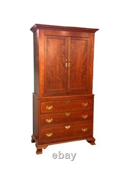 Antique Chippendale Cherry Linen press period cupboard cabinet 1790 restored