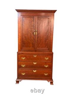 Antique Chippendale Cherry Linen press period cupboard cabinet 1790 restored