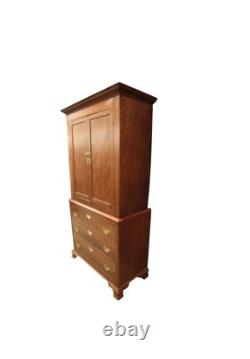 Antique Chippendale Cherry Linen press period cupboard cabinet 1790 restored