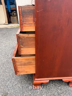 Antique Chippendale Cherry Linen press period cupboard cabinet 1790 restored