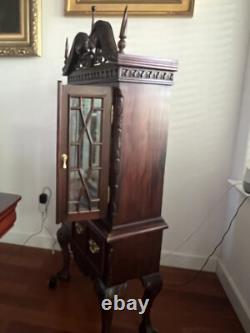 Antique Chippendale Style Mahogany Display Cabinet Small