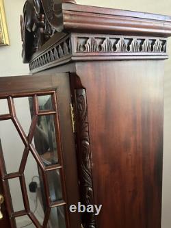 Antique Chippendale Style Mahogany Display Cabinet Small