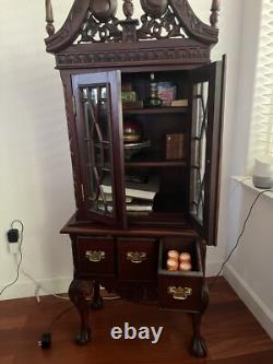 Antique Chippendale Style Mahogany Display Cabinet Small