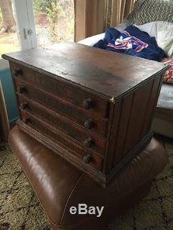 Antique Clark Spool 4 Drawer Miles End Spool Cotton Cabinet