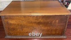 Antique Clarks 3 Drawer Wood Spool Storage Chest, Includes Sewing Essentials