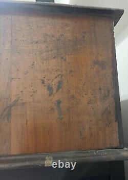 Antique Clarks 3 Drawer Wood Spool Storage Chest, Includes Sewing Essentials