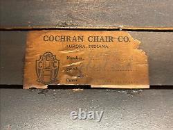 Antique Cochran Chair Co Jacobean Revival Oak Chest Cabinet Stand Slide Out Leaf