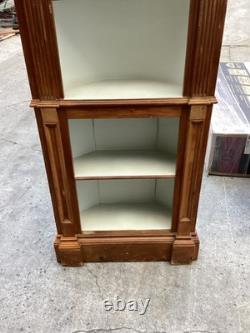 Antique Corner Cabinet Wood Painted 80 T 24 L 10D Unique From England