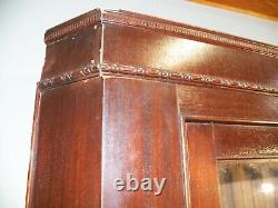 Antique Corner Cupboard Cabinet 12 Pane Divided Glass Door