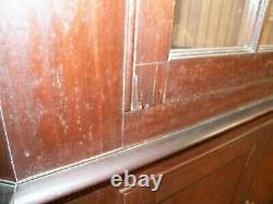 Antique Corner Cupboard Cabinet 12 Pane Divided Glass Door