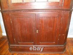 Antique Corner Cupboard Cabinet 12 Pane Divided Glass Door