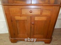 Antique Corner Cupboard Cabinet 2 Piece Blind doors Early Primitive