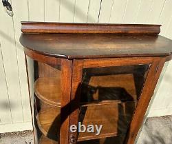 Antique Curio Cabinet Curved Glass MECHANICS FURNITURE CO & H. Herpolsheimer Co