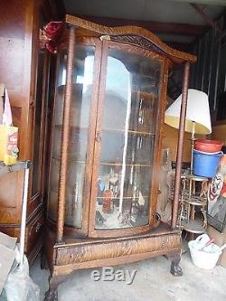 Antique Curved Glass China Cabinet Circ 1910