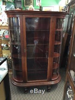 Antique Curved glass china cabinet