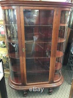 Antique Curved glass china cabinet