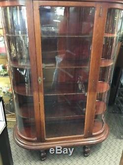 Antique Curved glass china cabinet