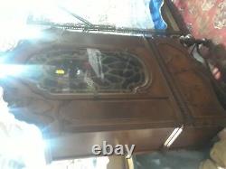 Antique Deco Carved Round China Cabinet