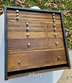 Antique Dental Cabinet Apothecary 12 Drawer Oak Travel Case Machinist