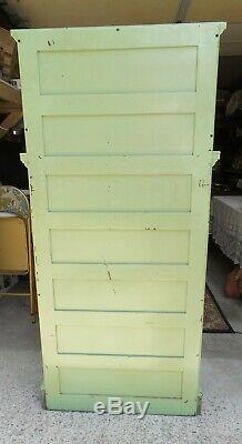 Antique Dental Cabinetold Green Paintoriginal Milk Glass Inserts & Top