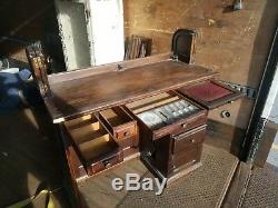 Antique Dental Workbench Cabinet Roll Top 1800's