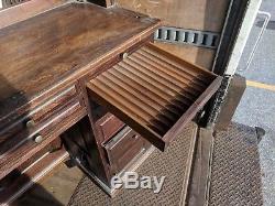 Antique Dental Workbench Cabinet Roll Top 1800's