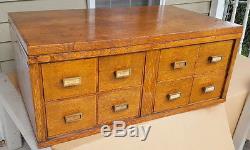 Antique Desk Top 8 Dwr. Mission Oak Card File Cabinet
