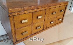 Antique Desk Top 8 Dwr. Mission Oak Card File Cabinet