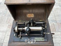 Antique Dictaphone Shaving Machine + Cabinet 1910-1911 Read Description