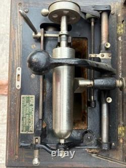 Antique Dictaphone Shaving Machine + Cabinet 1910-1911 Read Description