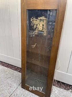 Antique Display Wall industrial Clock Cabinet by IBM For Restoration