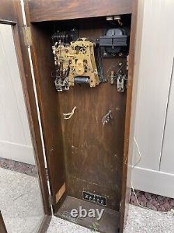 Antique Display Wall industrial Clock Cabinet by IBM For Restoration