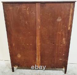 Antique ENGLISH 20th C Edwardian 2 Door INLAID CURIO CABINET Vitrine BOOKCASE