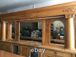 Antique Early 1900's 14' Brunswick Montana Backbar Saloon, Brewery, Man Cave