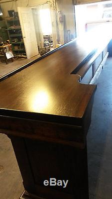 Antique Early 1900's Brunswick 20' Birch Empire Bar with Front Bar Saloon