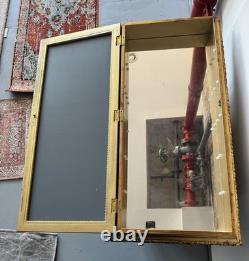 Antique Early 1900's Oak Medicine Wall Storage Cabinet with Mirror