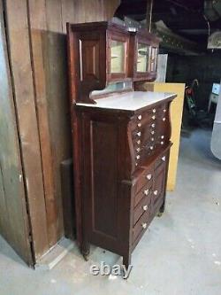 Antique Early 1900's Solid Wood Dentist Sterilizer Cabinet
