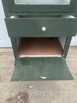 Antique Early 1900s Steel Apothecary Medical or Dental Cabinet with Cabriolet Legs
