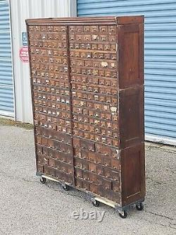 Antique Early 1900s W C HELLER Apothecary Hardware Cabinet, 267 Drawers, Pickup