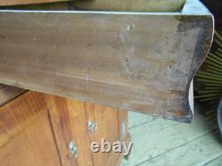 Antique Early American Tiger Maple Glass Door Corner Cupboard