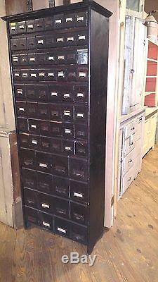 Antique Early Large Old Apothecary Drawer Cupboard Cabinet