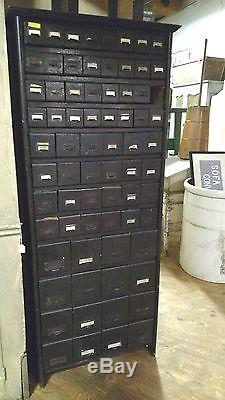 Antique Early Large Old Apothecary Drawer Cupboard Cabinet