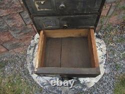 Antique Early Rustic Décor 5 Graduated Drawer File Storage Cabinet