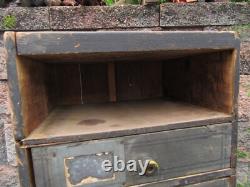 Antique Early Rustic Décor 5 Graduated Drawer File Storage Cabinet