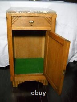 Antique Eastlake Oak Half Commode Stand withMarble Top Beautiful Piece