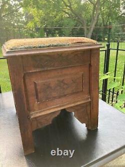 Antique Eastlake Victorian Walnut Wood Commode Chamber Pot Cabinet Repurpose