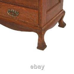 Antique Edison Cylinder Oak Five-Drawer Cabinet with Carving c1910