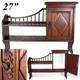 Antique Edwardian Era 27 Wide Oak Cabinet & Double Shelf, Freestanding Or Wall